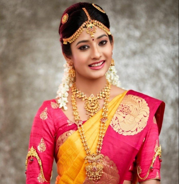 Tamil, bride, Kancheepuram, gold, jewels