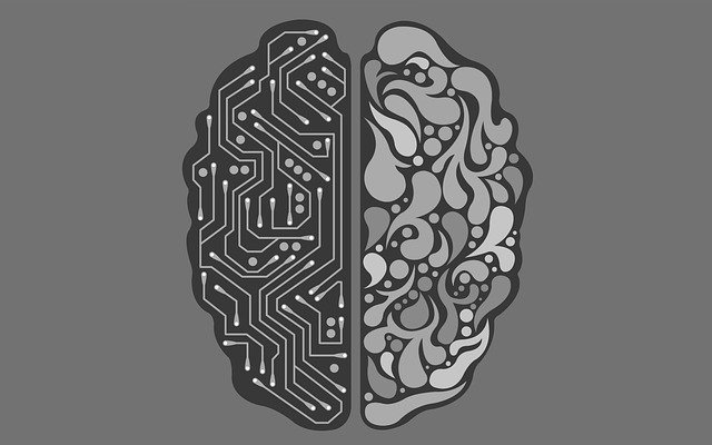 Artificial Intelligence Brain in Grey Background