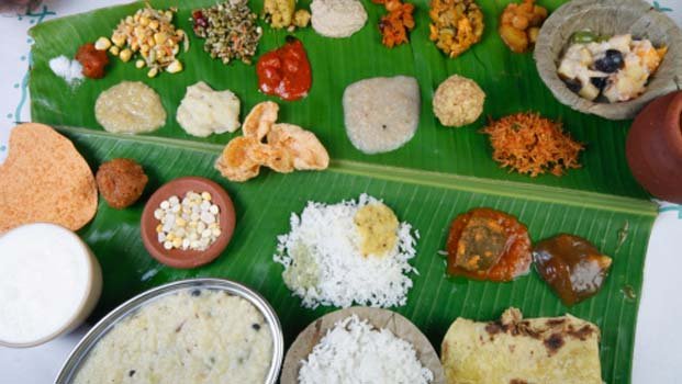 FOOD PROVIDED FOR GUEST IN BANANA TREES LEAFS .